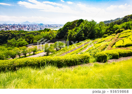 広島市西部の高台(竜王公園)付近から、広島市の南方面を展望しています。宇品地区、瀬戸内海が見えます。 広島市西部の高台(竜王公園)付近から、広島市の南方面を展望しています。宇品地区、瀬戸内海が見えます。 93659868