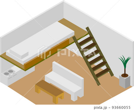 アイソメトリックなロフトのある家 93660055