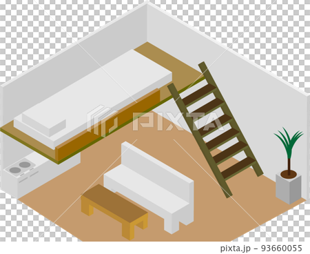 アイソメトリックなロフトのある家 93660055