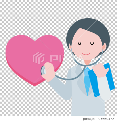 心のケアをする男性医師 のイラスト 心のケアをする男性医師 のイラスト 93660372