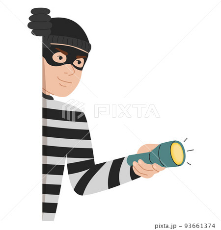 Criminal looking out of corner vector isolated 93661374
