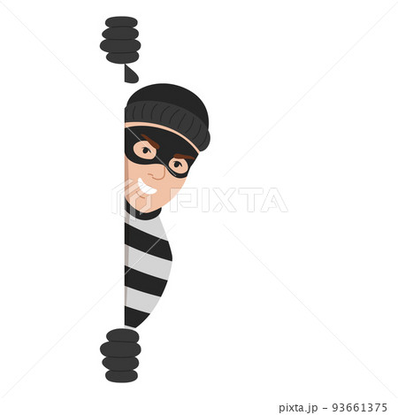 Criminal looking out of corner vector isolated 93661375