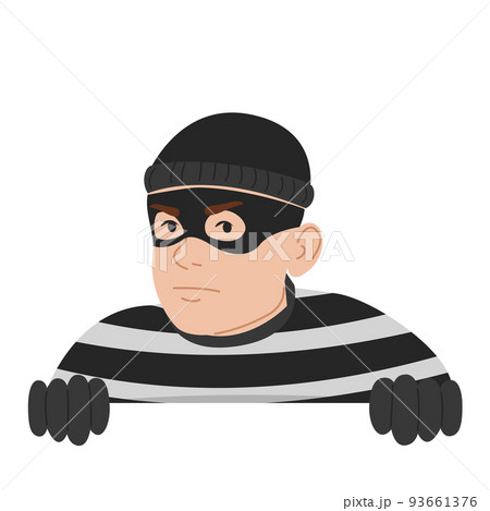 Criminal looking out of corner vector isolated 93661376