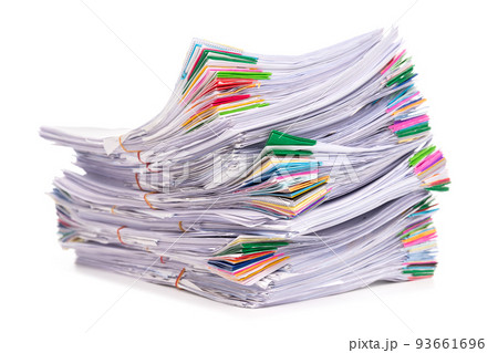 Stack of Documents isolated on white background 93661696