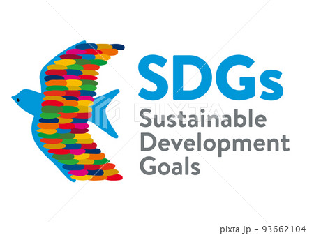 SDGsをイメージしたシンプルなロゴマーク　鳥　白バック 93662104