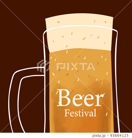 Beer festival stylized illustration mug of beer on Beer festival stylized illustration mug of beer on 93664125