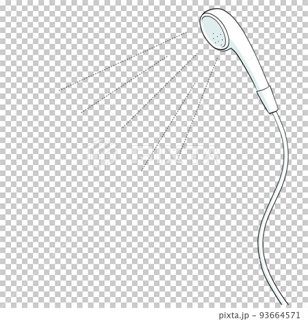 シャワーヘッド シャワー イラスト(白) シャワーヘッド シャワー イラスト(白) 93664571