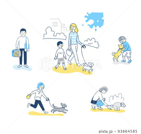 さまざまなペットの犬とのシーン　セット 93664585