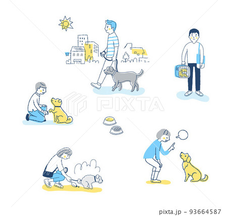 さまざまなペットの犬とのシーン　セット 93664587