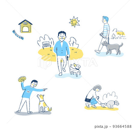 さまざまなペットの犬とのシーン　セット 93664588