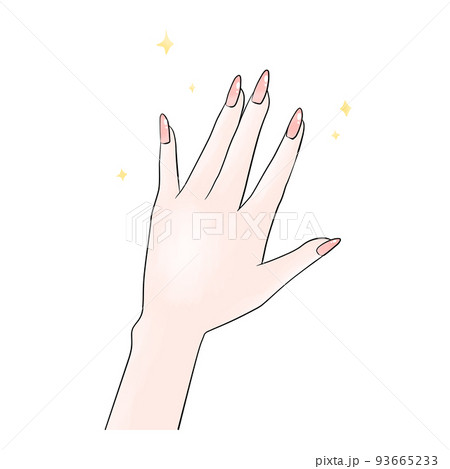 マニキュアを塗る　ネイル　イラスト（ピンク） 93665233
