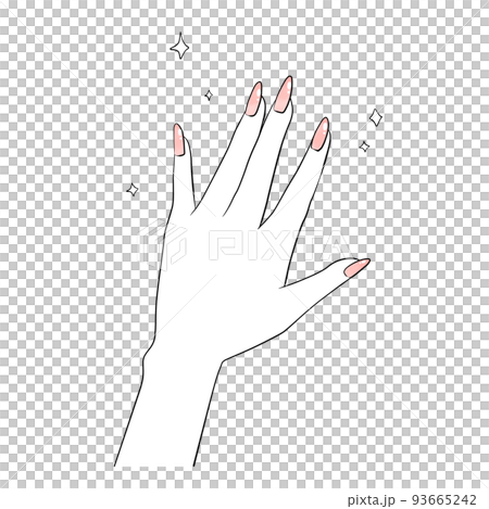 Manicure nail illustration (pink) 93665242