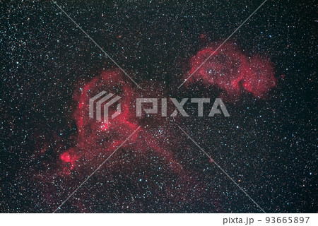 カシオペヤ座の散光星雲IC1805とIC1848 天体写真 93665897