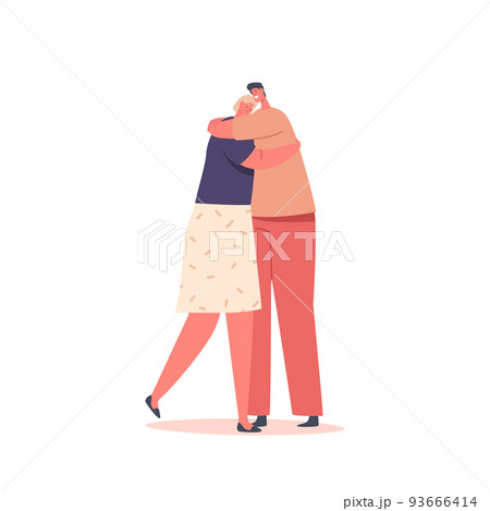 Happy Lovers Dating, Love Feelings, Romance Emotions. Male and Female Characters Hugging. Loving Couple Strong Family Happy Lovers Dating, Love Feelings, Romance Emotions. Male and Female Characters Hugging. Loving Couple Strong Family 93666414