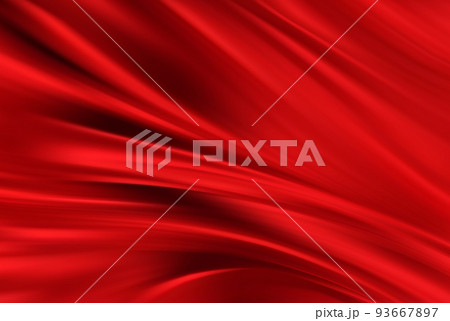 Red wavy fabric. Abstract luxury background. Draped silky textile. Decoration for poster design, banner,poster,web design. 93667897