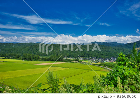 夏の終わりの富山県立山町白岩地区 93668650