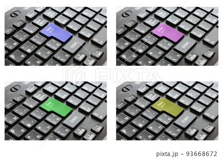 パソコンの操作を決定するキーボードのリターンキー 93668672