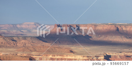 Scenic American Landscape and Red Rock Mountains in Desert Canyon. 93669157
