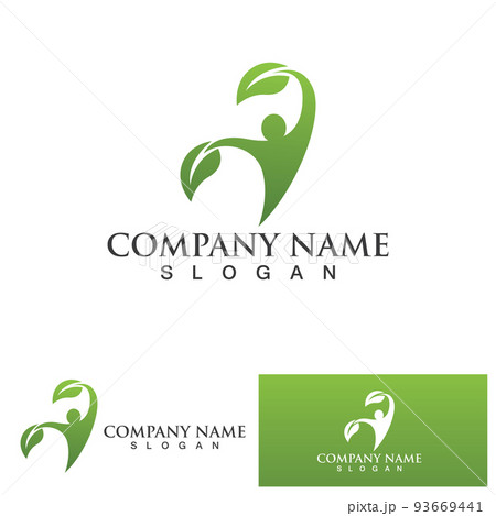 Health life people tree leaf green logo Health life people tree leaf green logo 93669441