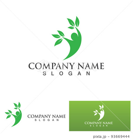 Health life people tree leaf green logoのイラスト素材 [93669444] - PIXTA