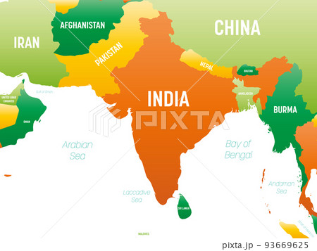 South Asia Detailed Political Map With Lables 93669625 PIXTA   93669625 