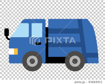 Illustration of a cute garbage truck 93669951