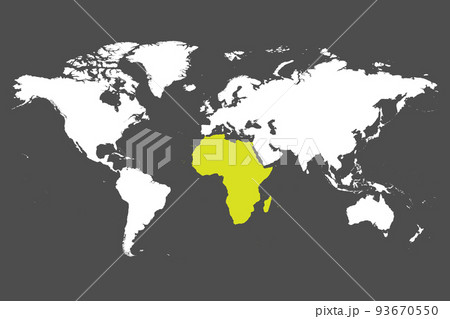 Africa continent green marked in World map 93670550