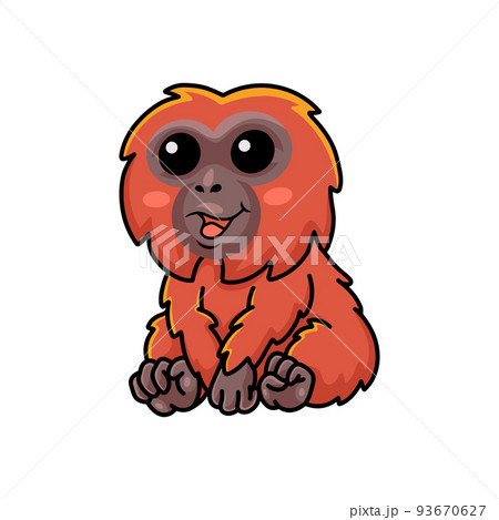 Cute little orangutan cartoon sitting - Stock Illustration [93670627] -  PIXTA