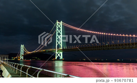 明石海峡大橋　夜景 93670781