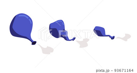 Process of rubber balloon deflation, flat vector illustration isolated on white background. 93671164