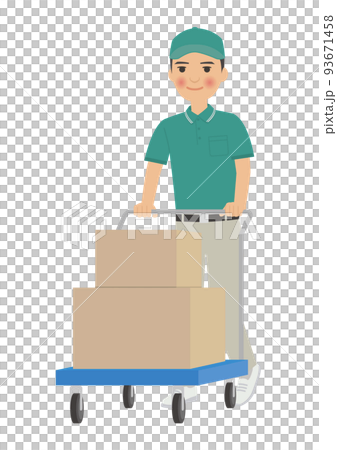 Male delivery man delivering packages 93671458