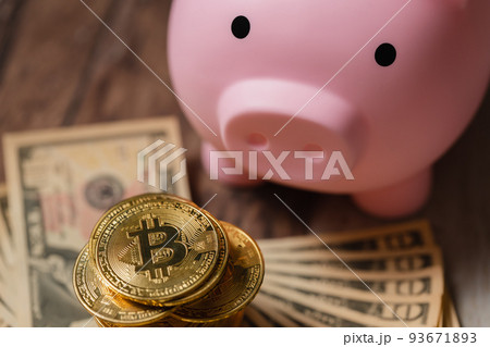 貯金箱 米ドル紙幣 仮想通貨 貯金箱 米ドル紙幣 仮想通貨 93671893