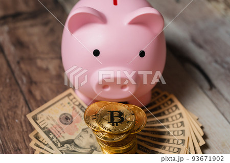 貯金箱 米ドル紙幣 仮想通貨 貯金箱 米ドル紙幣 仮想通貨 93671902