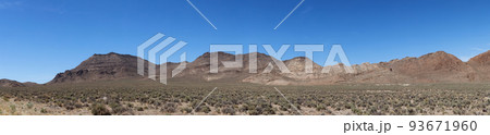 American Mountain Landscape in the desert. Sunny Cloudy Sky. American Mountain Landscape in the desert. Sunny Cloudy Sky. 93671960