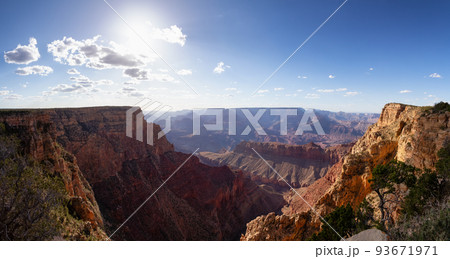 Desert Rocky Mountain American Landscape. Cloudy Sunny Sky. Desert Rocky Mountain American Landscape. Cloudy Sunny Sky. 93671971