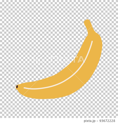 Single banana. Exotic vegan food. Flat illustrations isolated on white. 93672228