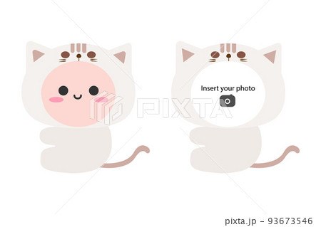 white cat squished face clipart