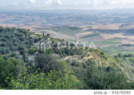 Beautiful view of Tuscany landscape and landmarks. Summer in Italy Beautiful view of Tuscany landscape and landmarks. Summer in Italy 93676090