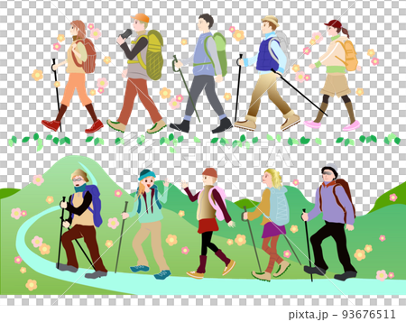 (1) 登山遠足徒步旅行插圖登山人 93676511
