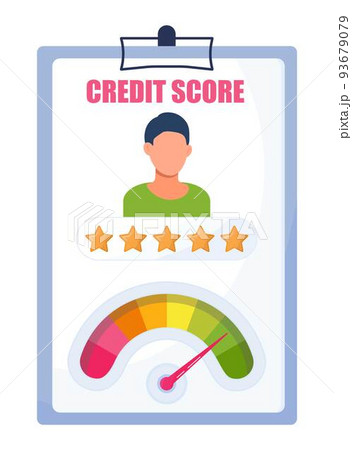 Credit score bank concept vector. Bank managers examine the client credit history from bad to good. Credit score bank concept vector. Bank managers examine the client credit history from bad to good. 93679079