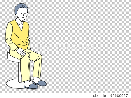 椅子に座るシニア男性 93680927