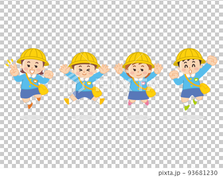 園児が元気にジャンプしている 93681230