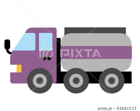 かわいいタンクローリーのイラストB 93681573