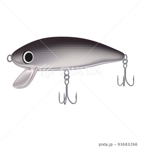 釣具のイラスト素材　ルアー　ミノー（1_2）　黒と銀 93683266