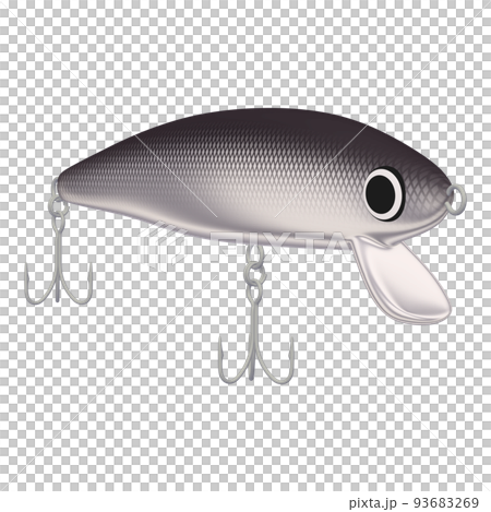 釣具のイラスト素材　ルアー　ミノー（1_5）　黒と銀 93683269