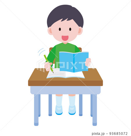 読み書きができる男の子　のイラスト 93685072