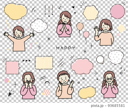 積極感覺的女人/講話泡泡 積極感覺的女人/講話泡泡 93685581