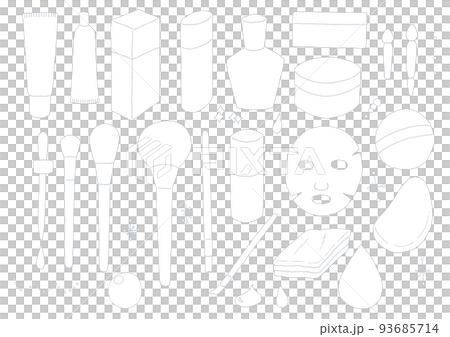 Illustration material of a set of makeup tools beauty makeup cosmetics hand drawn vector Illustration material of a set of makeup tools beauty makeup cosmetics hand drawn vector 93685714
