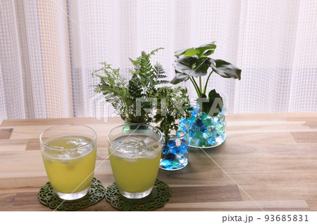 観葉植物と冷茶 観葉植物と冷茶 93685831