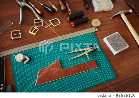 Leatherworking Table Still Life Leatherworking Table Still Life 93686126
